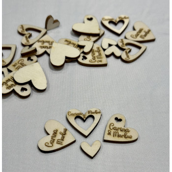 Personalisierte Streudeko Hochzeit - Herzen